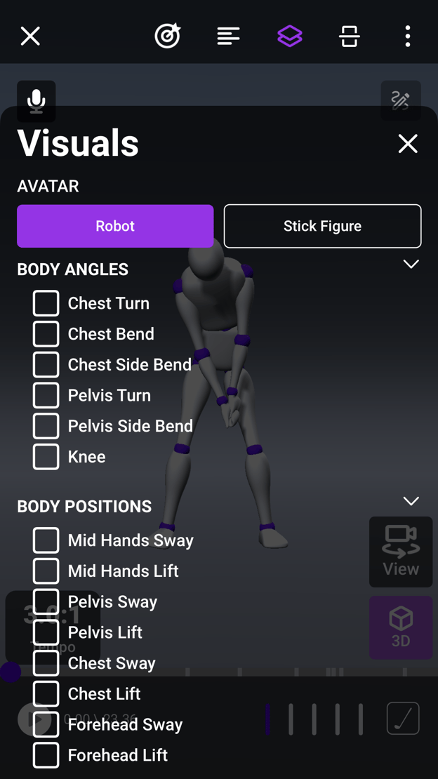 What is a Tracker (VISUALS) in the Sportsbox 3DGolf app?